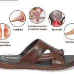 1304002 GLOBERS+  genuine leather chappal with thumb for Men | zel pad inside